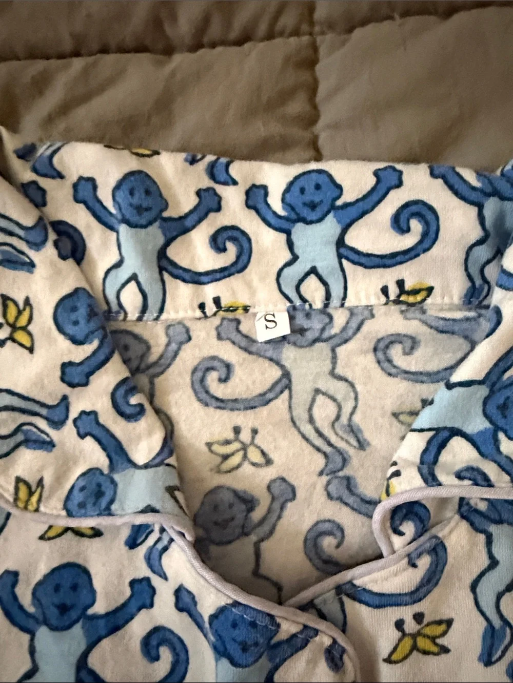 Roller Rabbit kids Blue Monkey Print Pajama Set - smoke/pet free home